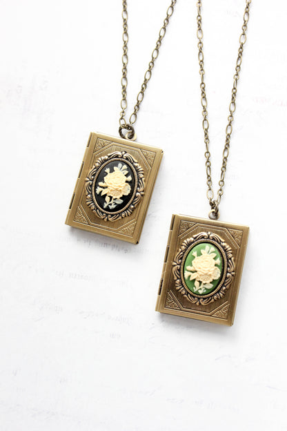 Big Floral Cameo Book Locket (3 Styles)