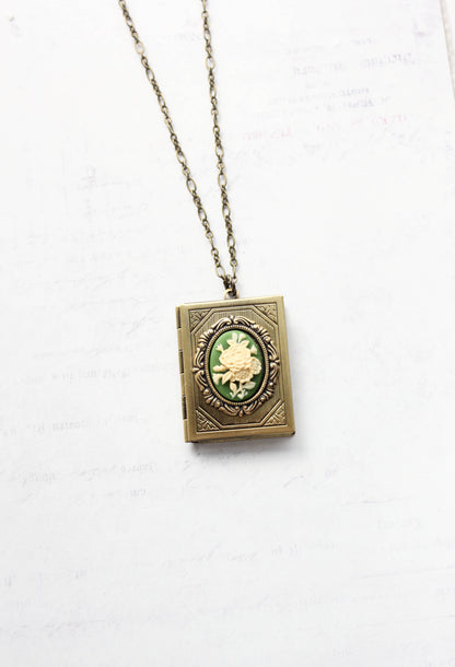 Big Floral Cameo Book Locket (3 Styles)