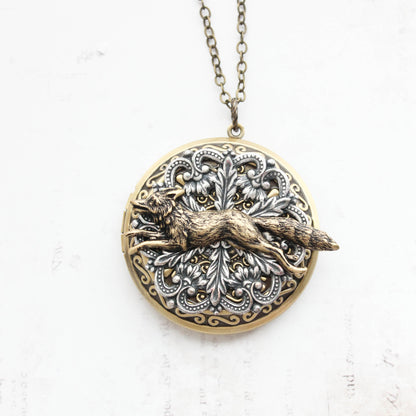 Fox Photo Locket Necklace