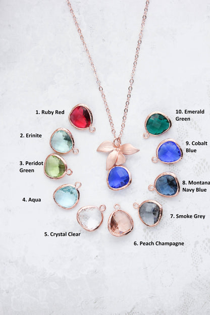 Rose Gold Orchid Earrings (10 Colors)