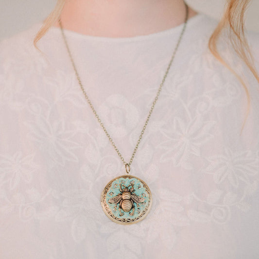 Honey Bee Locket Necklace