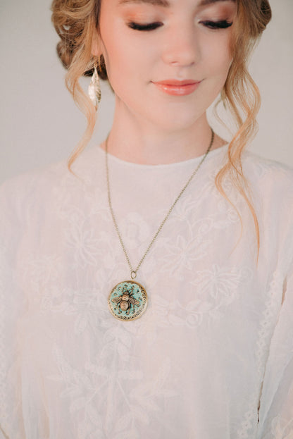 Honey Bee Locket Necklace