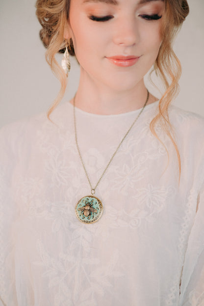Honey Bee Locket Necklace