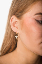 Load image into Gallery viewer, Tiny Crystal Bow Earrings | gold or silver