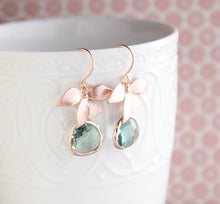 Load image into Gallery viewer, Rose Gold Orchid Earrings (10 Colors)