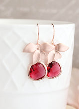 Load image into Gallery viewer, Rose Gold Orchid Earrings (10 Colors)