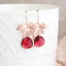 Load image into Gallery viewer, Rose Gold Orchid Earrings (10 Colors)