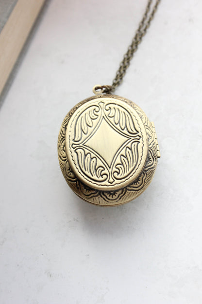 Big Locket Necklace | Owl Pendant Necklace