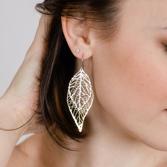 Double Leaf Filigree Earrings