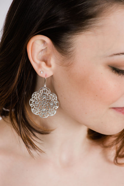 Lacy Filigree Earrings - Gold