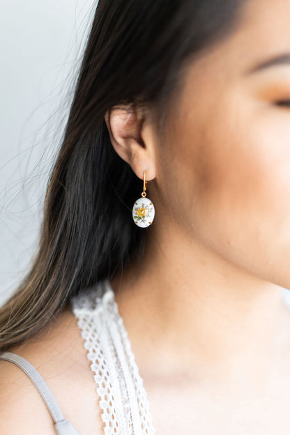 Red Rose Earrings - Glass Cameo