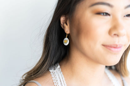 Red Rose Earrings - Glass Cameo