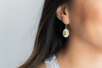 Red Rose Earrings - Glass Cameo