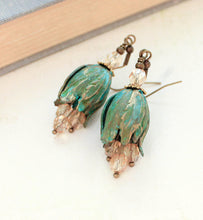 Load image into Gallery viewer, Tulip Earrings - Verdigris