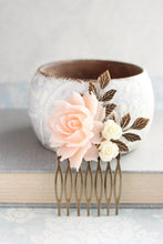 Load image into Gallery viewer, Floral Hair Comb | Blush Peach Pink