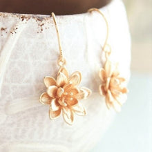 Load image into Gallery viewer, Lotus Flower Earrings | Silver Rhodium Daisy Drops