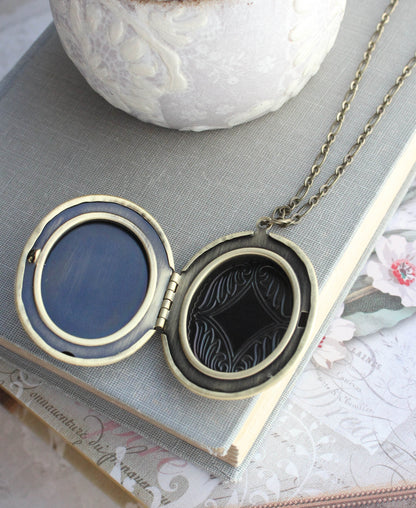 Big Locket Necklace | Owl Pendant Necklace