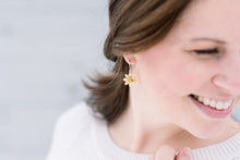 Load image into Gallery viewer, Lotus Flower Earrings | Silver Rhodium Daisy Drops