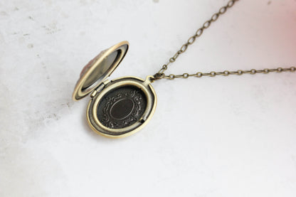 Pink Rose Cameo Locket Necklace