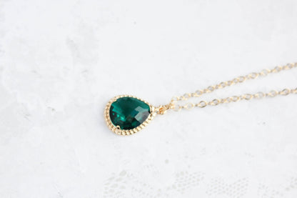 Glass Teardrop Necklace (more options)