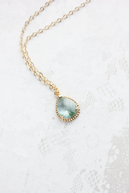 Glass Teardrop Necklace (more options)