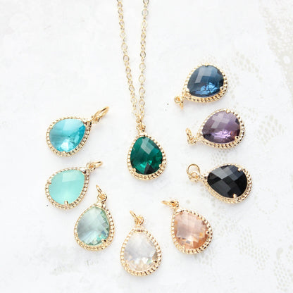 Glass Teardrop Necklace (more options)