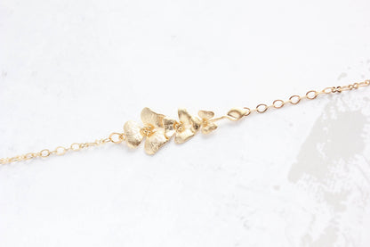 Gold Orchid Bracelet