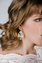 Load image into Gallery viewer, Gold Filigree Earrings | Peacock Feathers