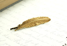 Load image into Gallery viewer, Feather Bobby Pin | Gold Brass Feather Hair Pin