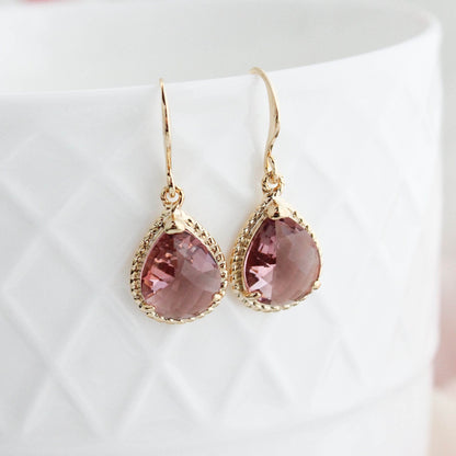 Glass Teardrop Earrings (3 Options)