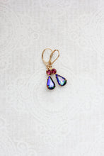 Load image into Gallery viewer, Aurora Borealis Glass Earrings | Deep Purple and Hot Pink