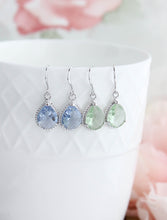 Load image into Gallery viewer, Light Blue Earrings | Light Sapphire Glass