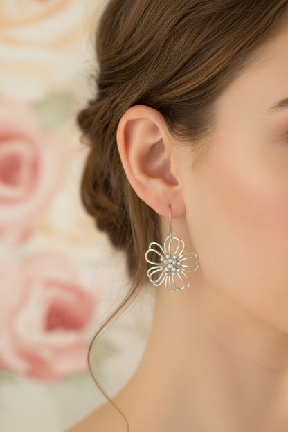 Silver Flower Earrings