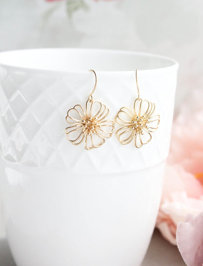 Silver Flower Earrings