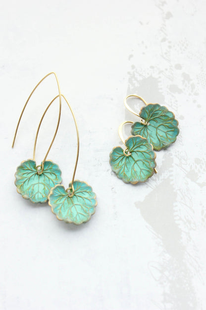 Lily Pad Leaf Necklace | Verdigris Patina