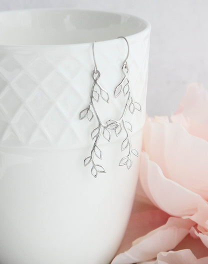 Rose Gold Branch Earrings | Leaf Earrings