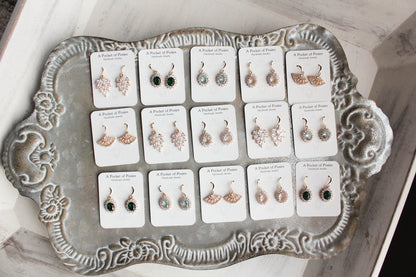 Sparkling Oval Clear Glass Earrings