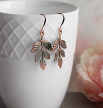 Load image into Gallery viewer, Patina Copper Branch Earrings