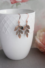 Load image into Gallery viewer, Patina Copper Branch Earrings