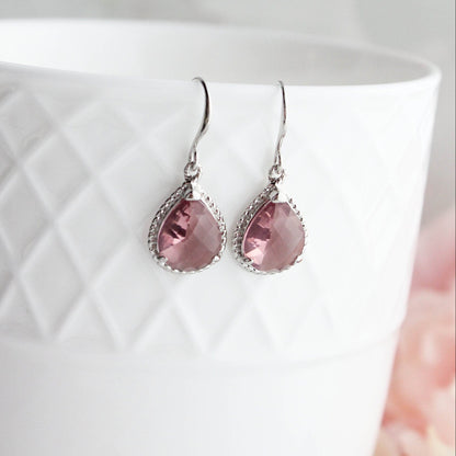 Teardrop Glass Earrings (3 colors)