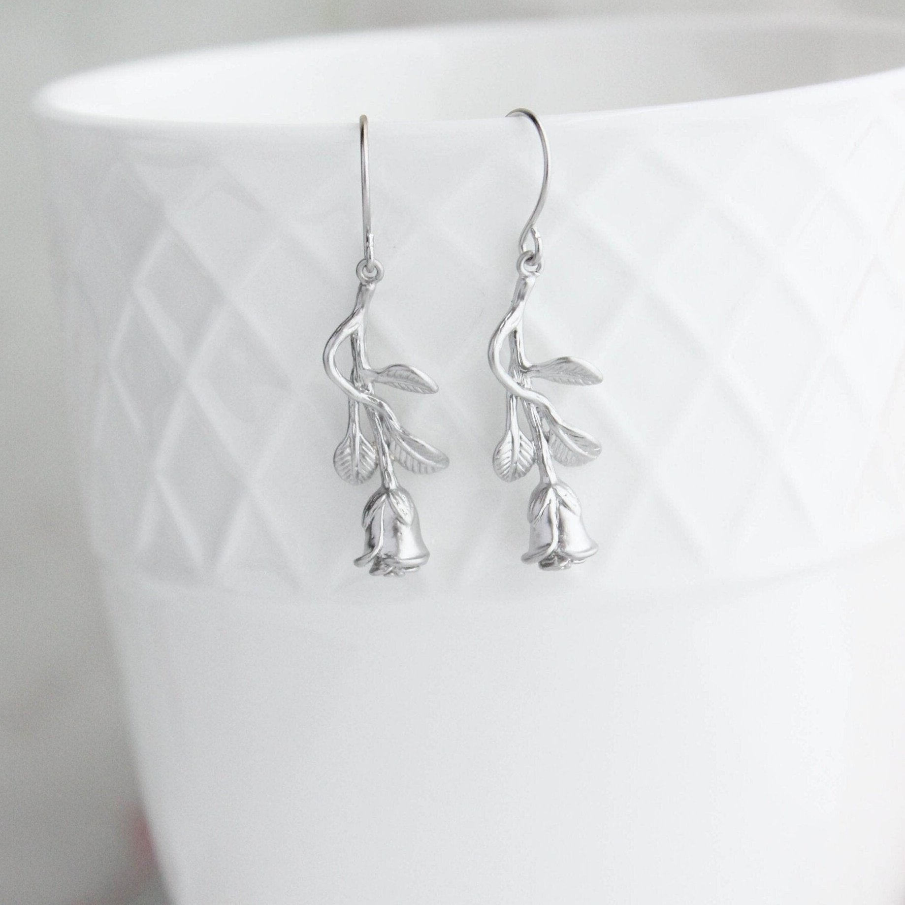 LIttle Rose Earrings | Long Stem Roses – A Pocket of Posies