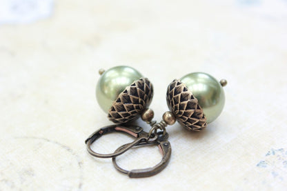 Pearl Acorn and Pine Cone Necklace (21 COLORS)