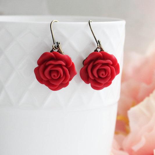 Long Rose Earrings (14 colors)