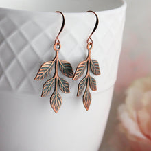 Load image into Gallery viewer, Patina Copper Branch Earrings