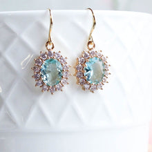 Load image into Gallery viewer, Aqua Glass Earrings