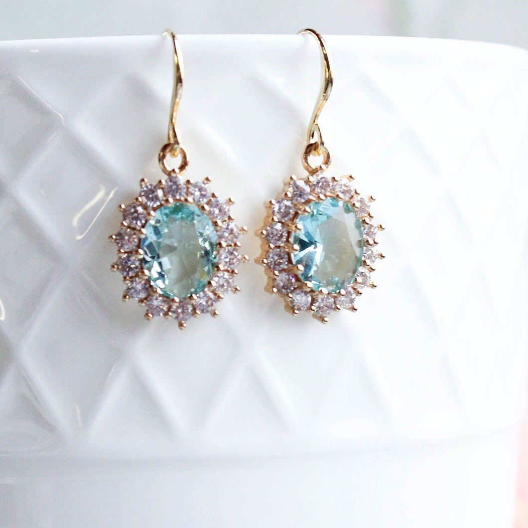 Aqua Glass Earrings
