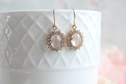 Sparkling Oval Clear Glass Earrings