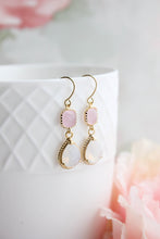 Load image into Gallery viewer, Pink and Opal Glass Earrings | Gold Teardrop
