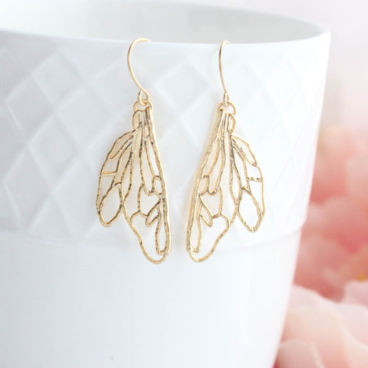 Gold Wing Earrings