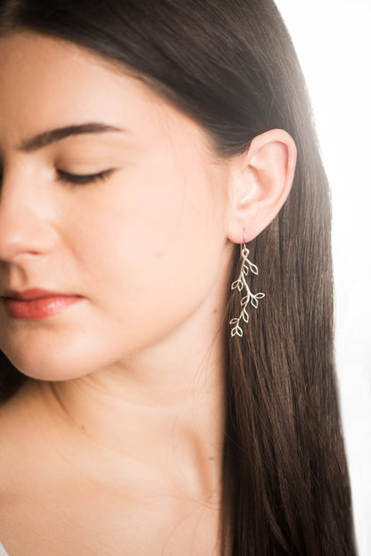 Leafy Branch Earrings| Dainty Twig Dangles (3 colors)